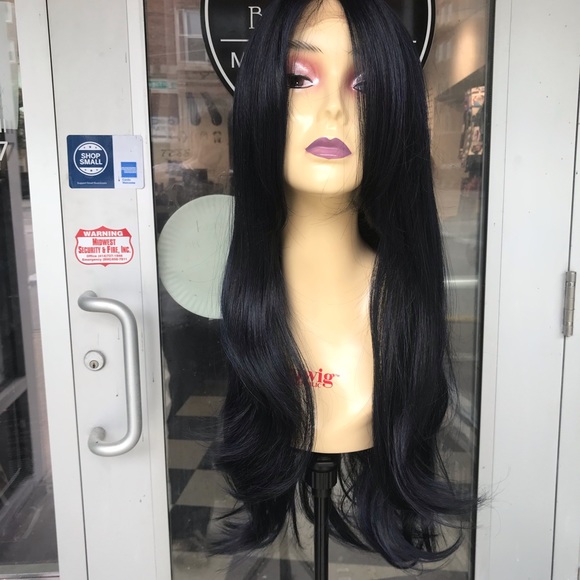 Blue black Wig Lacefront Swisslace Long Layers Wig main image 5